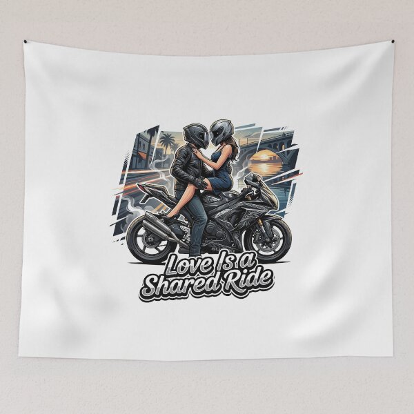 Item preview, Love Is a Shared Ride – Biker Love Illustration designed and sold by enzoade.