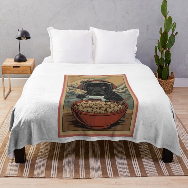 Item preview, Gaming Dog with Ramen & Headphones - Retro Japanese Style designed and sold by BellaFShop.
