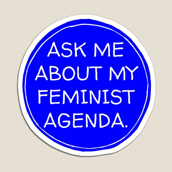 Artikelvorschau, "Fragen Sie mich nach meiner feministischen Agenda" | Blau und weiß entworfen und verkauft von Coronado-BS.