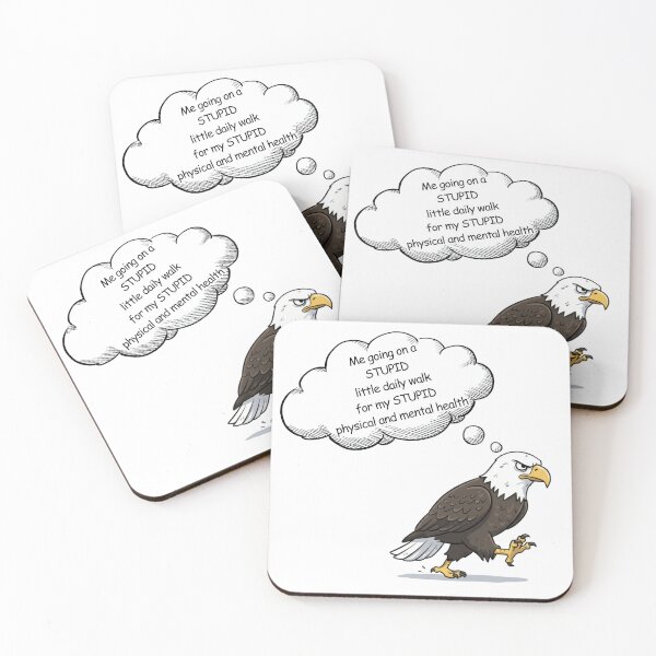 Item preview, Funny Bald Eagle Walk Meme – Stupid Little Daily Walk for Health Thought Bubble, comic designed and sold by digitalbitcraft.