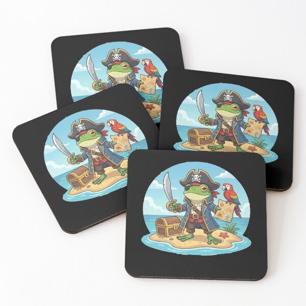 Item preview, Whimsical Frog Pirate Treasure Map Fantasy designed and sold by k3rstman1.