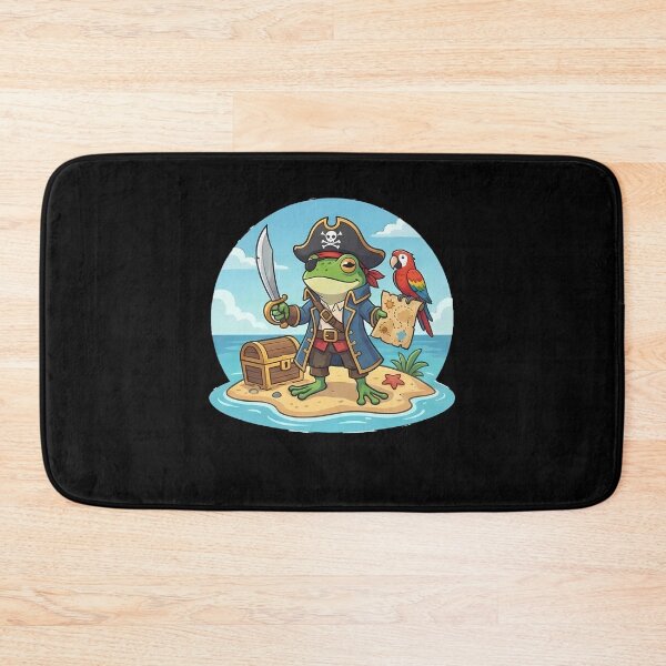 Item preview, Whimsical Frog Pirate Treasure Map Fantasy designed and sold by k3rstman1.