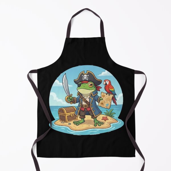 Item preview, Whimsical Frog Pirate Treasure Map Fantasy designed and sold by k3rstman1.