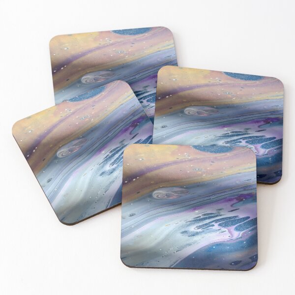 Item preview, Planetary Surface Fluid Art in Purple, Pink, Blue & Gold designed and sold by GezBray.