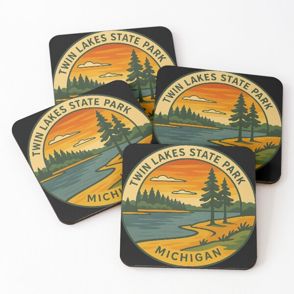 Item preview, Twin Lakes State Park Michigan – Vintage Sunset Nature designed and sold by American Travels.