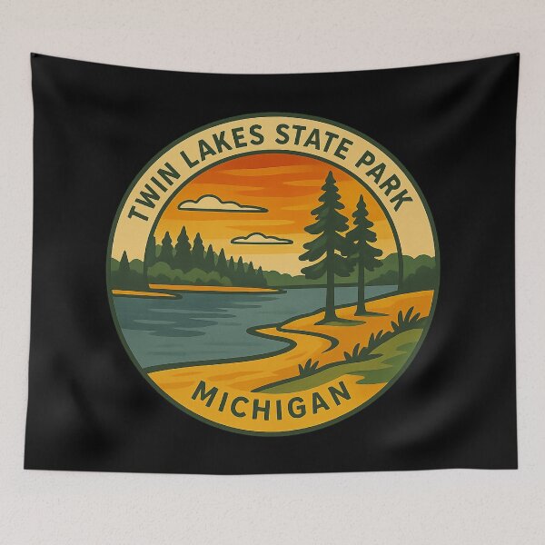 Item preview, Twin Lakes State Park Michigan – Vintage Sunset Nature designed and sold by American Travels.