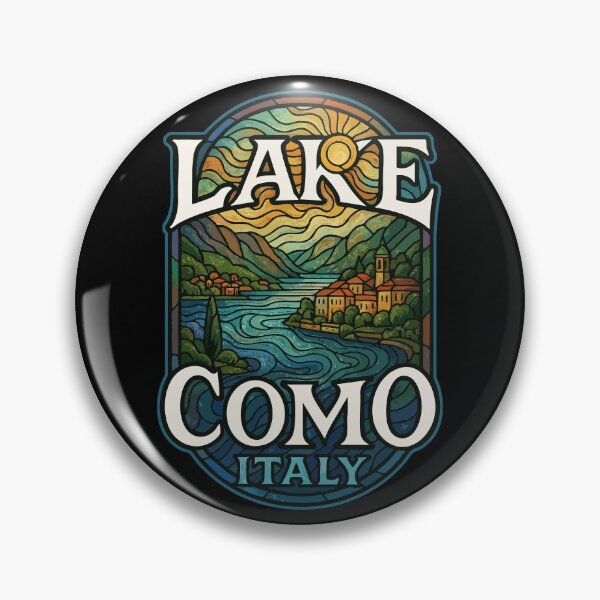 Item preview, Lake Como Italy Stained Glass Vintage Travel designed and sold by TomFrontierArt.
