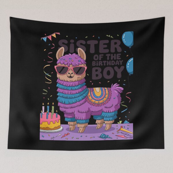 Item preview, Sister Of The Birthday Boy Llama Family Party Decorations designed and sold by PowAcademy.