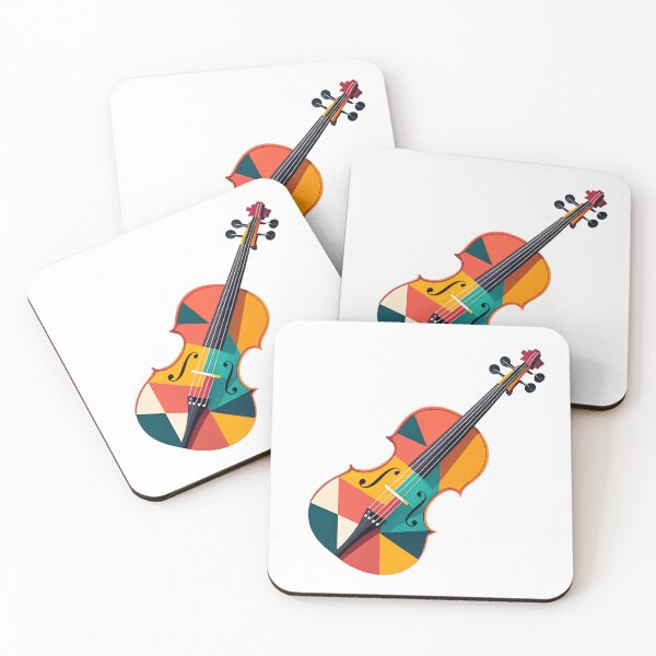 Item preview, Geometric Colourful Violin Art | Modern Minimal Music Design designed and sold by VividOrganica.