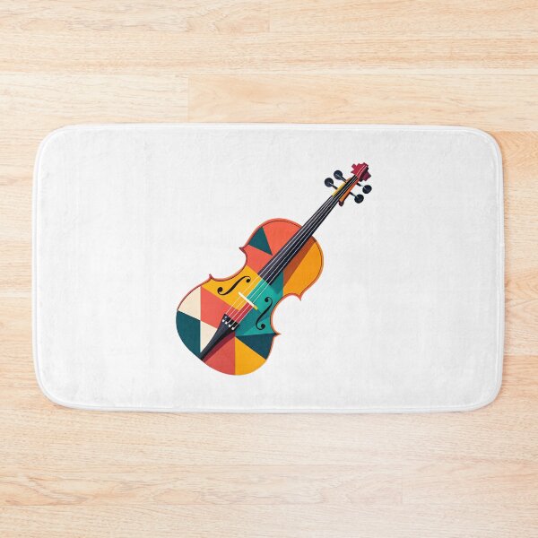 Item preview, Geometric Colourful Violin Art | Modern Minimal Music Design designed and sold by VividOrganica.