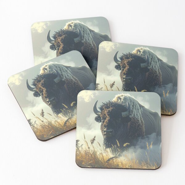 Artikelvorschau, Bison Spirit – Majestätische Wildniskunst entworfen und verkauft von Schoenenwald - Illustrations Uniques et Originales.