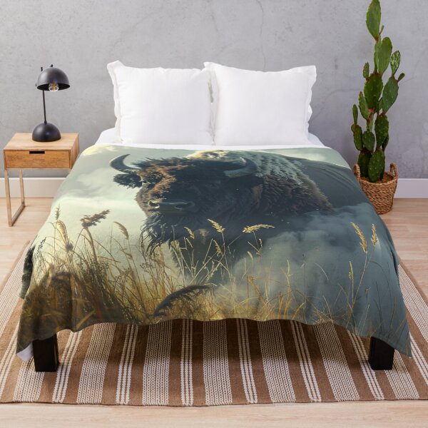 Artikelvorschau, Bison Spirit – Majestätische Wildniskunst entworfen und verkauft von Schoenenwald - Illustrations Uniques et Originales.