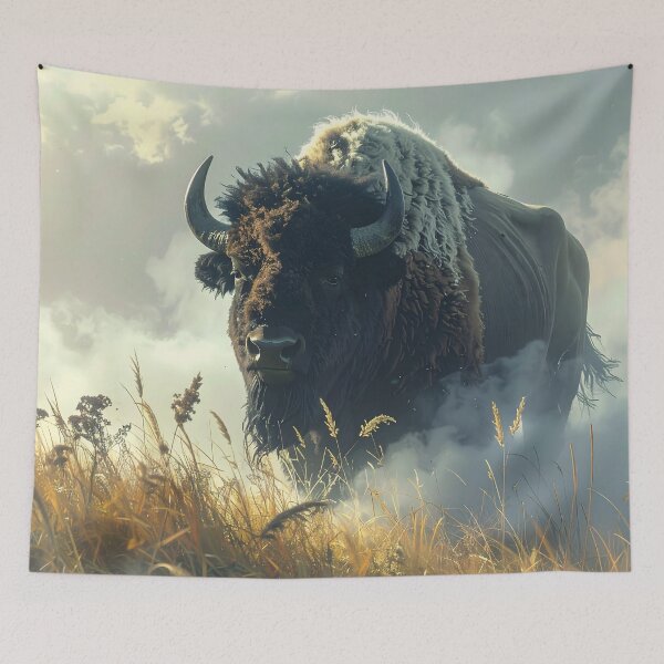 Artikelvorschau, Bison Spirit – Majestätische Wildniskunst entworfen und verkauft von Schoenenwald — Art Japonais, Zen & Nature.