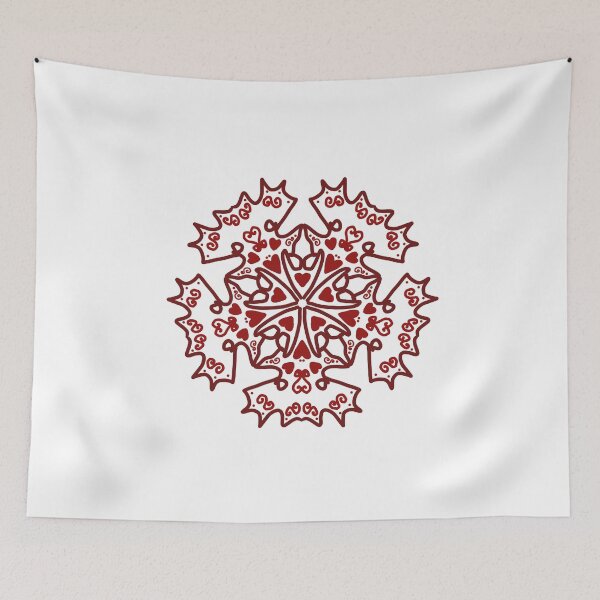 Item preview, Red maple leap pattern motif designed and sold by Whimsical-fairy.