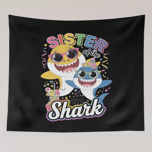 Item preview, Sister Of The Little Shark Little Brother Shark Birthday 5  designed and sold by PowAcademy.