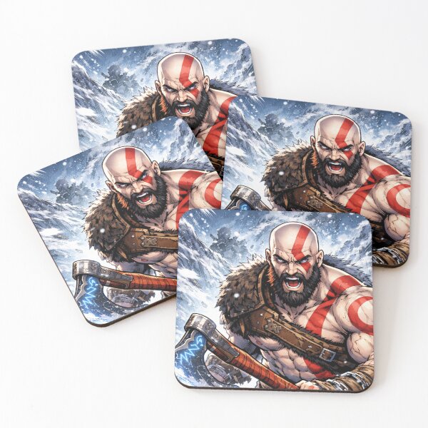 Item preview, Kratos: God of War Ragnarok | Manga-Style Snow Battle Art designed and sold by Level Quest.