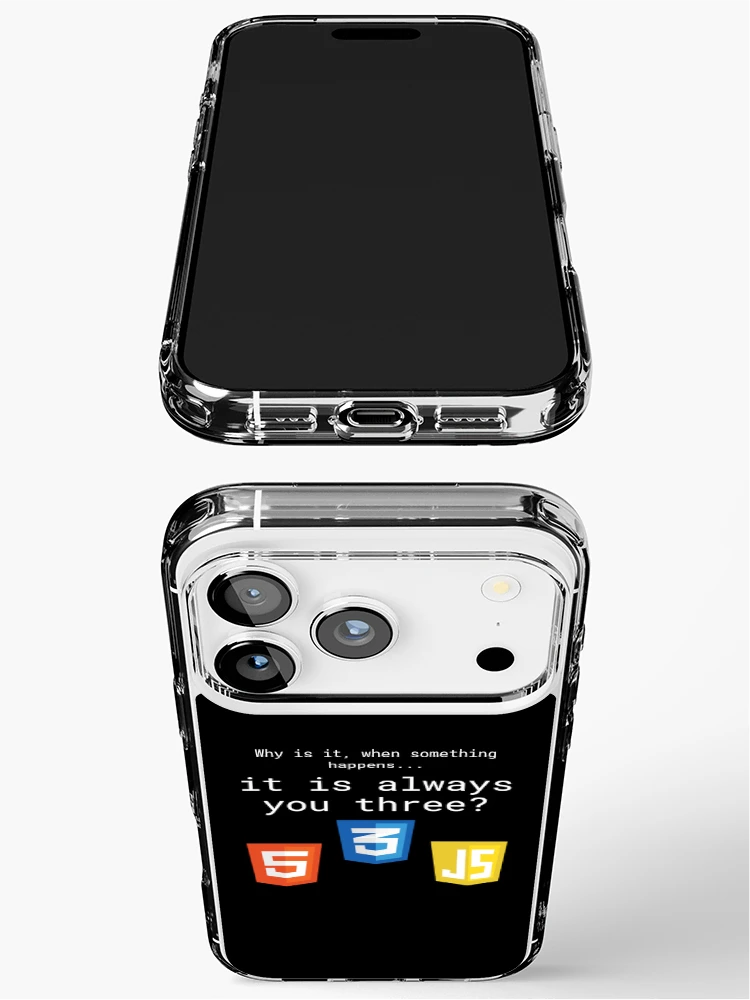 Thumbnail 3 of 5, iPhone Case, The Frontend Trio - HTML CSS JS Web Developer Humor designed and sold by LuvTech.