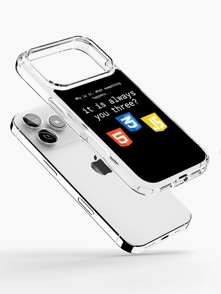 Thumbnail 2 of 5, iPhone Case, The Frontend Trio - HTML CSS JS Web Developer Humor designed and sold by LuvTech.