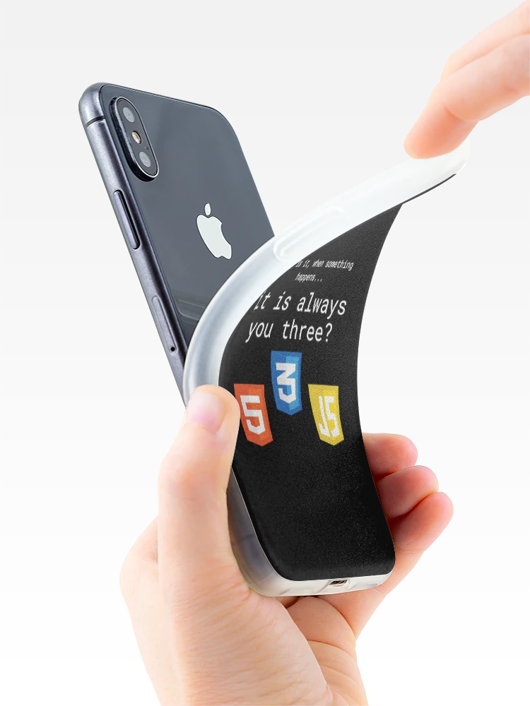 Thumbnail 4 of 5, iPhone Case, The Frontend Trio - HTML CSS JS Web Developer Humor designed and sold by LuvTech.