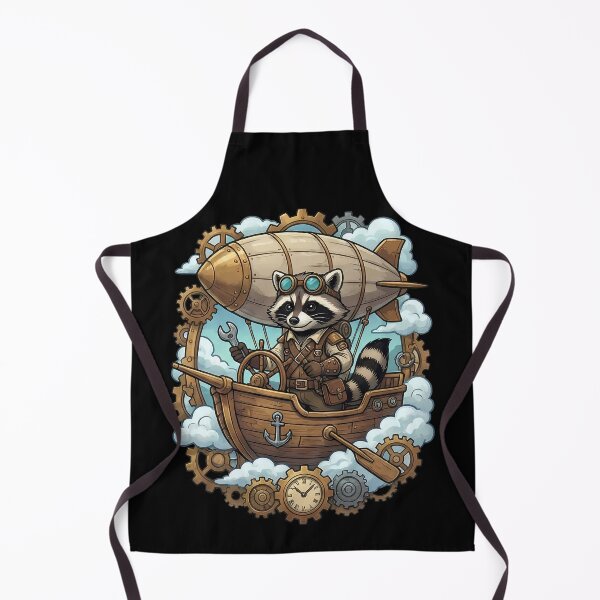 Item preview, Whimsical Steampunk Raccoon Airship Fantasy Explorer designed and sold by k3rstman1.
