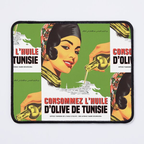 Item preview, Woman Pouring Olive Oil City Skyline Advertisement Poster : Retro designed and sold by artofuniverse.
