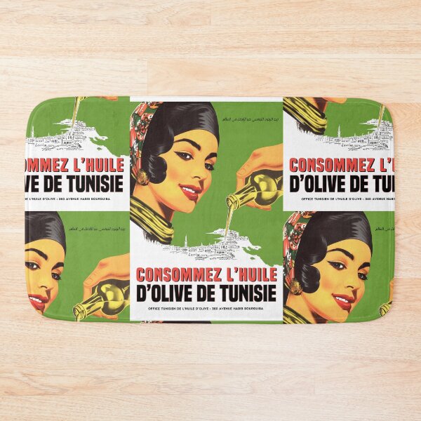 Item preview, Woman Pouring Olive Oil City Skyline Advertisement Poster : Retro designed and sold by artofuniverse.