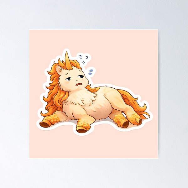 Item preview, Sassy Lazy Unicorn – Cute Grumpy Kawaii Unicorn Sticker Style designed and sold by Still Breathing Studio.
