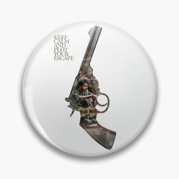Item preview, Leo Movie Thalapathy Vijay Gun Silhouette Sticker Vijay Leo Embroidered Style Pistol Escape Art designed and sold by Gurjeetpixelart.