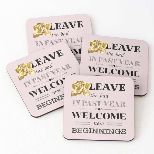 Item preview, Leave the Bad in the Past Year – Welcome New Beginnings Vintage Quote Art designed and sold by phiawdesign9.