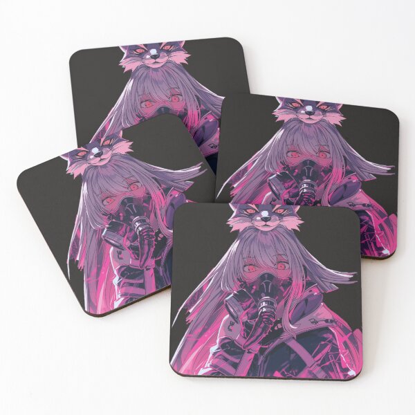 Item preview, Cyberpunk Fox Girl – Neon Anime Gas Mask Aesthetic designed and sold by Draphenix .