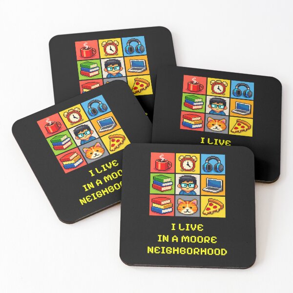 Item preview, I Live in a Moore Neighborhood | Pixel Art | Nerd Studio Apartment | Agent-Based Modeling Life Meme designed and sold by Nerd Romance Café.