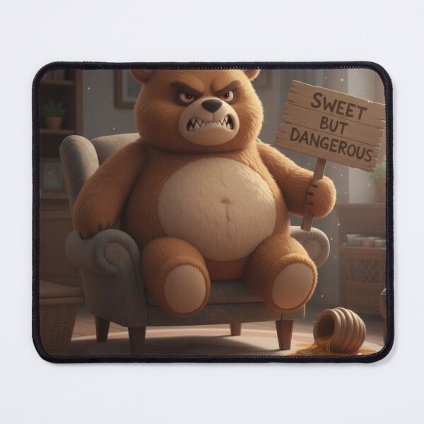 Item preview, Soft But Dangerous Kawaii Angry Teddy Bear designed and sold by PinkiArt.