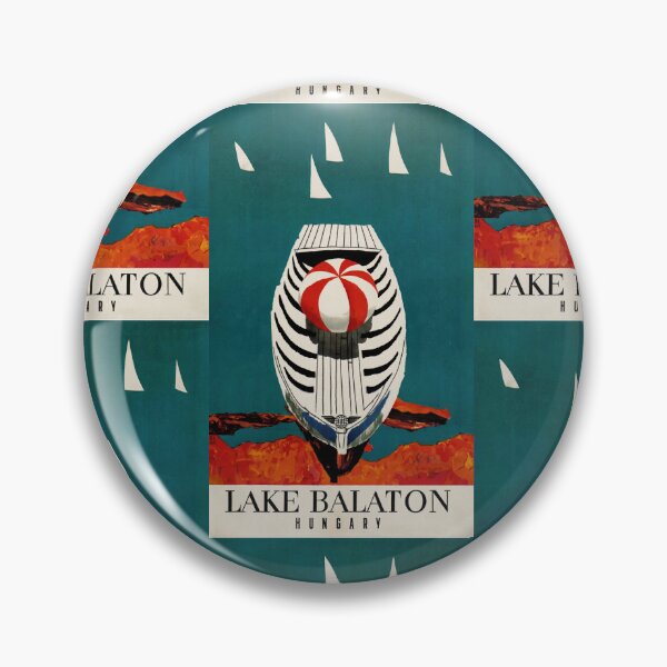 Item preview, Lake Balaton Hungary Boat With Beach Ball Sailboats Travel Poster : Vintage Tourism designed and sold by artofuniverse.