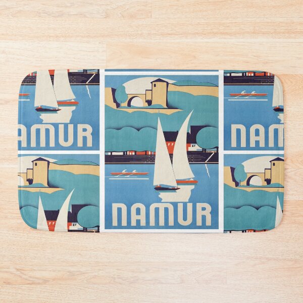 Item preview, Namur Sailboats On River Historic Town Travel Poster : Vintage Art designed and sold by artofuniverse.