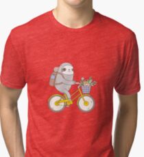 Biking Sloth Tri-blend T-Shirt