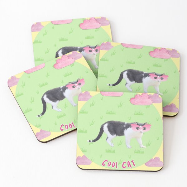 Item preview, Cool Cat Pink Green Digital Collage Decal designed and sold by Licorice Moon.