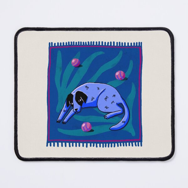 Item preview, Blue Dog Resting on Rug – Whimsical Illustration designed and sold by Helenahel.