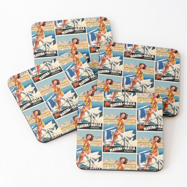 Item preview, Marina Di Massa Woman In Yellow Swimsuit Beach Travel Poster : Vintage Art designed and sold by artofuniverse.
