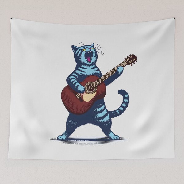 Item preview, Funny Kids Cat Playing Guitar, Funny Kids, Cute Cat Kids, Retro Kids, Vintage Kids, Funny Animal Kids designed and sold by DesignDenDo ⭐⭐⭐⭐⭐.