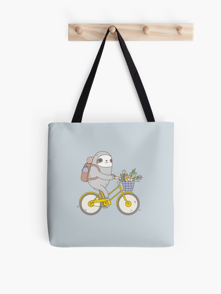 Thumbnail 1 of 2, Tote Bag, Biking Sloth designed and sold by Miri-Noristudio.