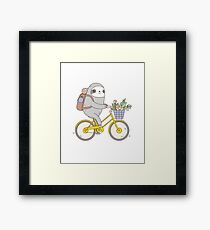 Biking Sloth Framed Print