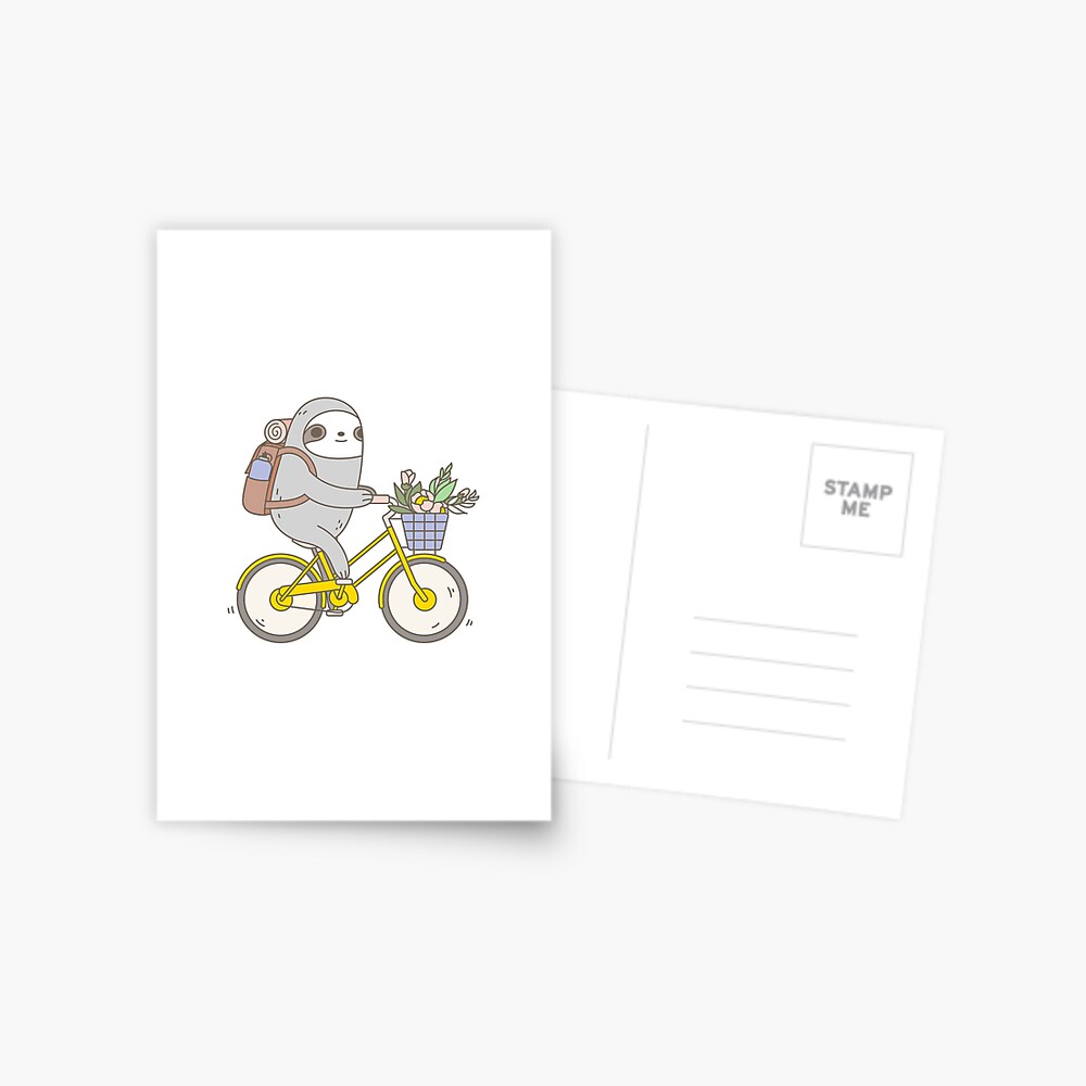 Biking Sloth Postcard
