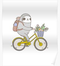 Biking Sloth Poster