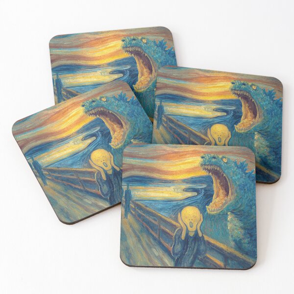 Item preview, The Scream Godzilla Edvard Munch Parody 3 designed and sold by ambystomatees.