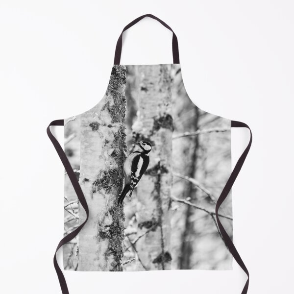 Item preview, Life in the birch forest. Great spotted woodpecker bw designed and sold by Jouko Lehto Photography.