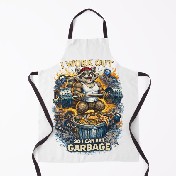Item preview, I Work Out So I Can Eat Garbage Funny Gym Raccoon Workout Meme designed and sold by JoyBoyStudio1.