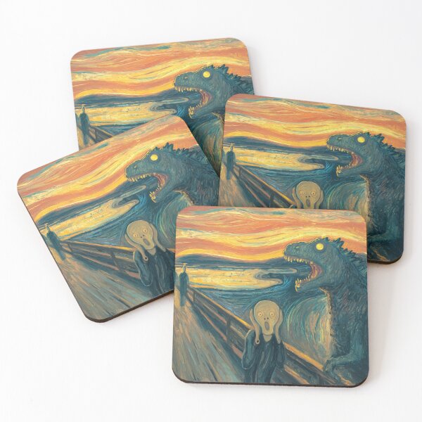 Item preview, The Scream Godzilla Edvard Munch Parody 4 designed and sold by ambystomatees.