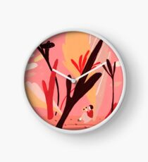 Colorful Landscape with a Girl Clock