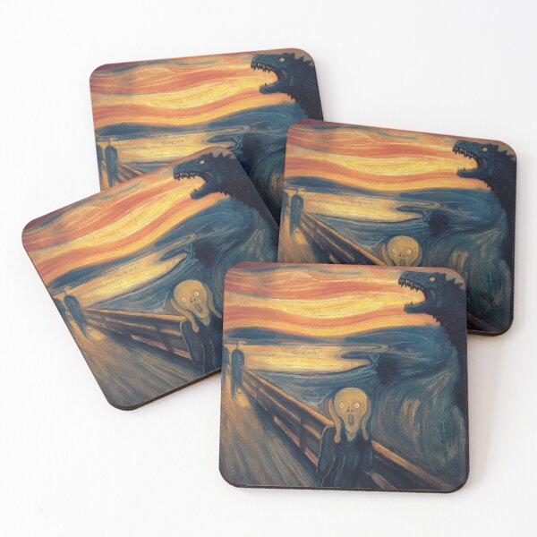 Item preview, The Scream Godzilla Edvard Munch Parody 5 designed and sold by ambystomatees.