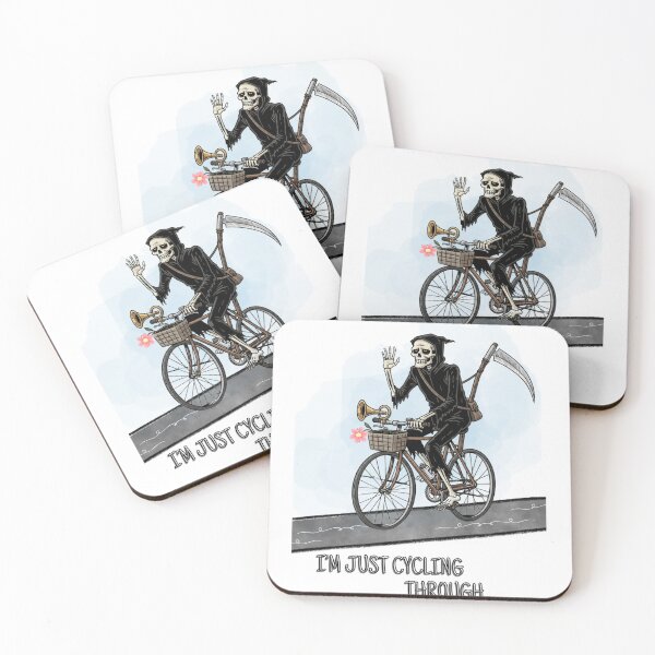 Item preview, The grim cyclist cartoon designed and sold by Stefanrajzer.